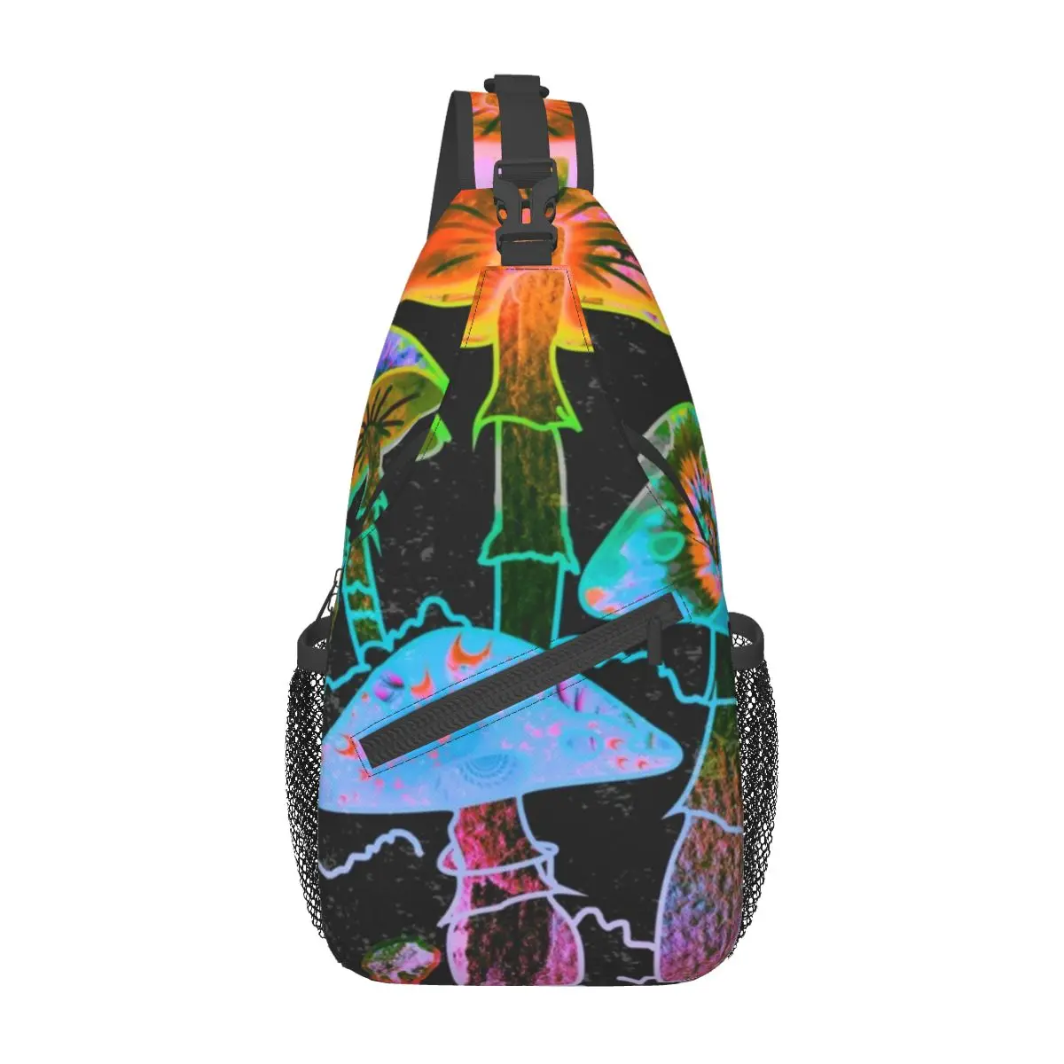 Garden Of Shrooms Shoulder Bags mushroom Fishing Chest Bag Men Trekking Print Sling Bag Novelty High School Small Bags