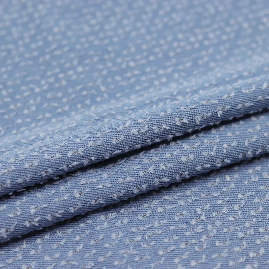 Denim Fabric With Small Punching Holes For Sewing Pants Dress Thick Indigo Fancy Jeans DIY Handcrafts Patchwork Tissus 50X150cm