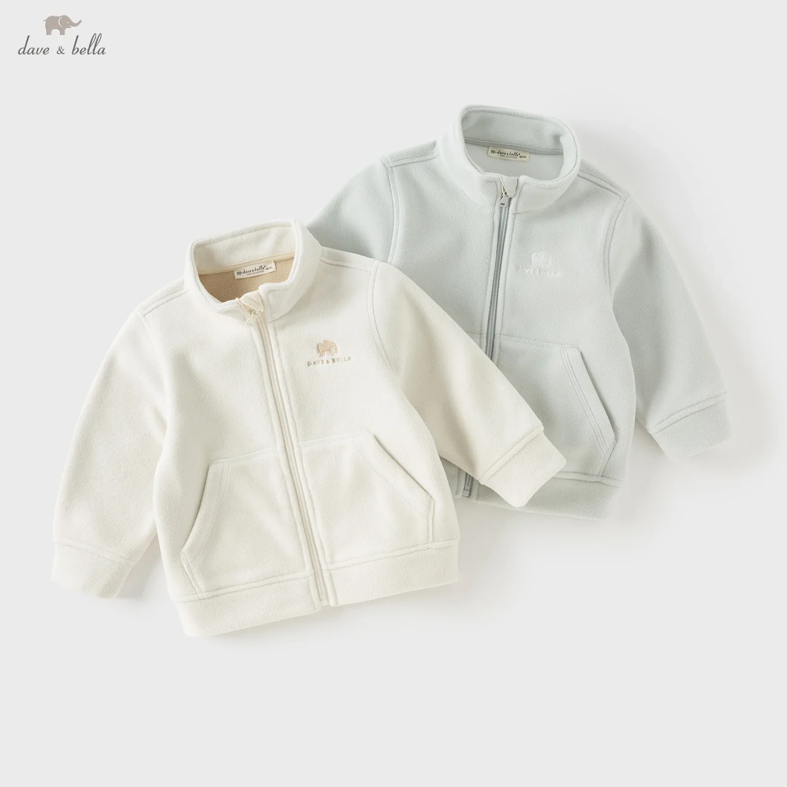 Dave Bella Boys Girls Baby Autumn Winter Fleece Coat  Cardigan Fashion Casual Kids Jacket Top Comfortable Outdoor DB4237540-D