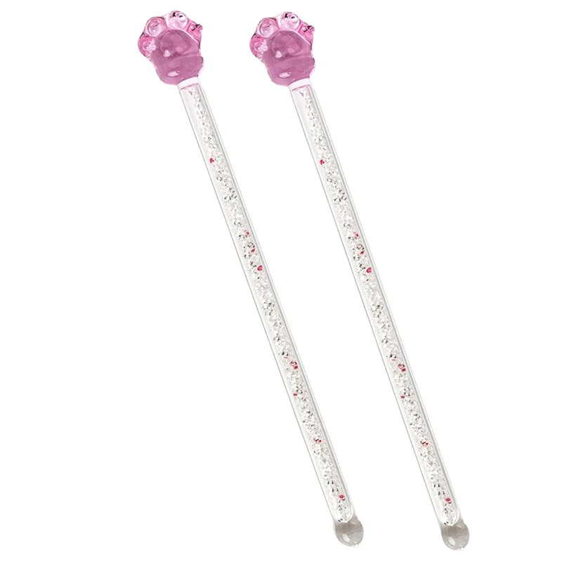 Cherry Flower Cat's Claw Star Diamond Stirring Rod Shiny Glass Stick Heart-shaped Cherry-shaped Design Stirrer Drinkware Tools