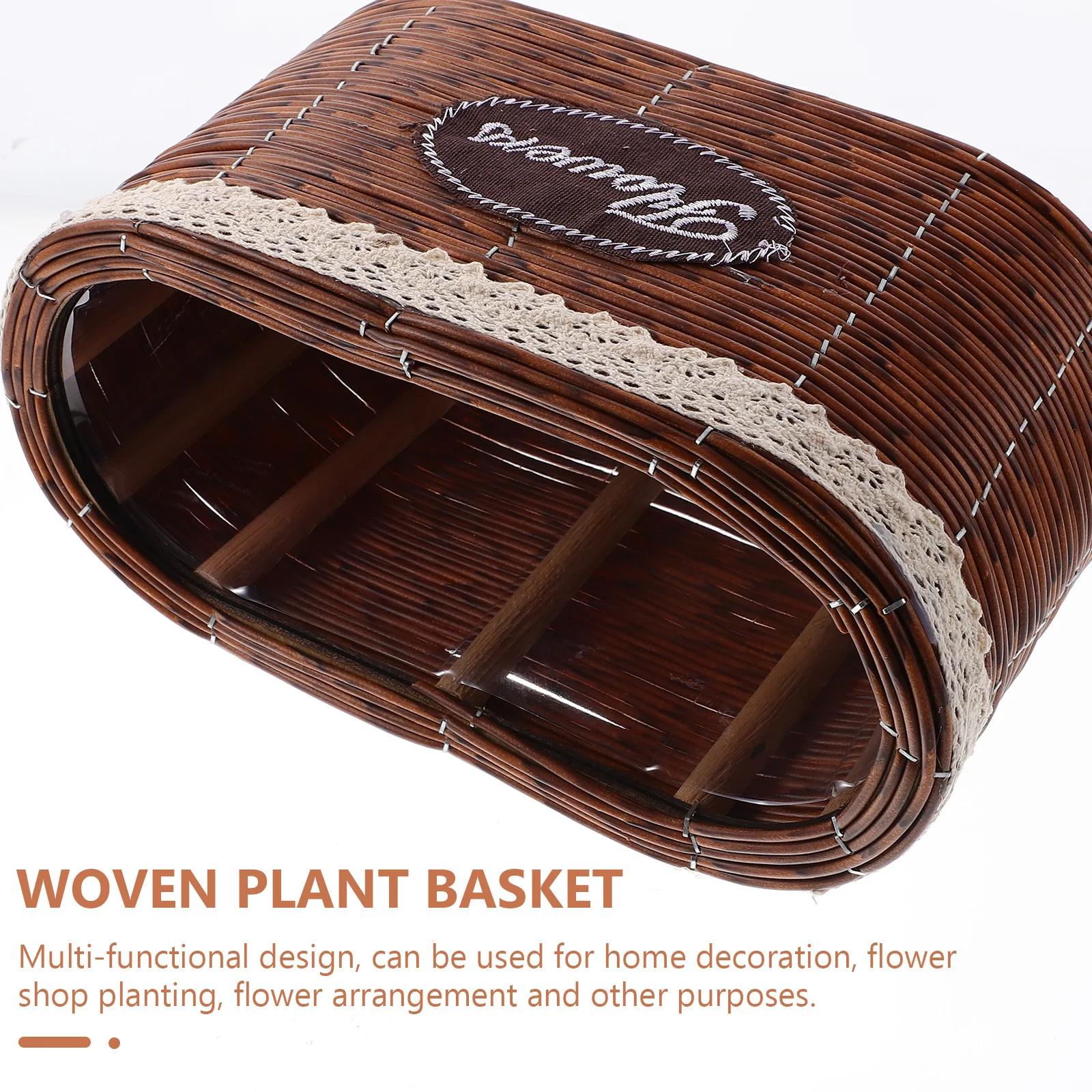 

Imitation Rattan Flower Pot Woven Plant Basket For Indoor Plants Multi-Purpose Storage Decorative Garden Planter