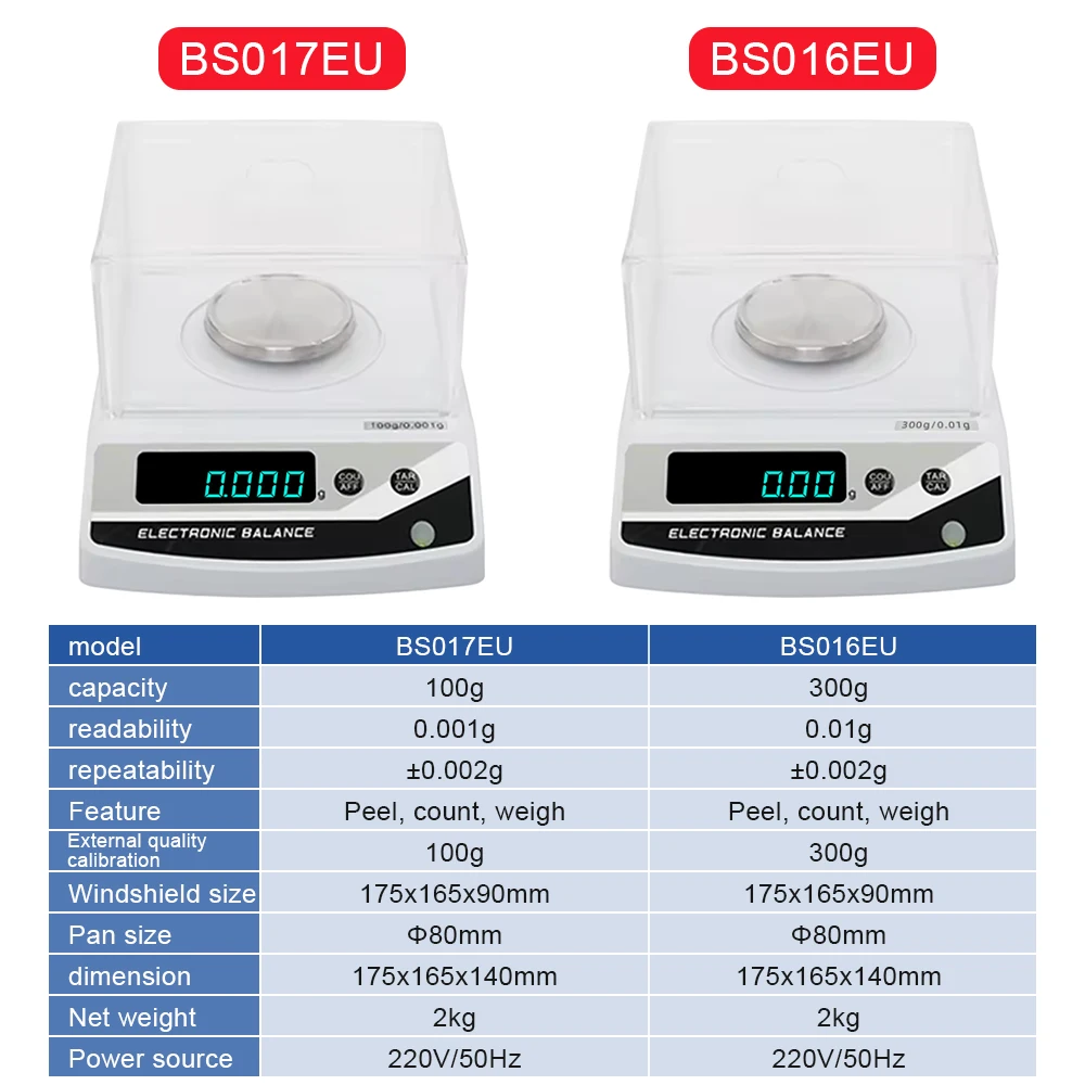 Digital Display Balance Scale 300g/0.01g 100g/0.001g 600g/0.01g 2kg/0.01g High Precision Balance Electronic Scale for Laboratory