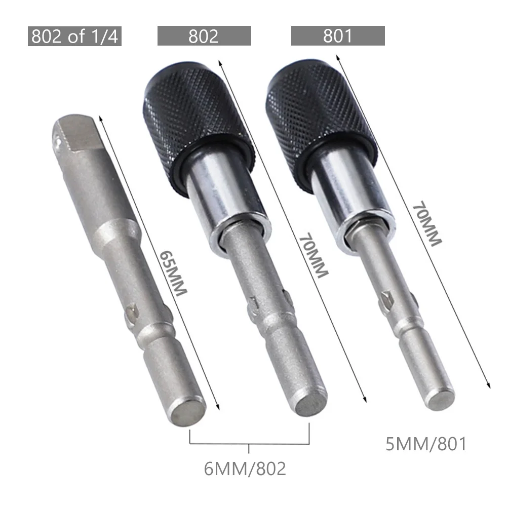 Multipurpose Electric Screwdriver Converter Rod 802 to 1/4 Socket Extension High Temperature Quenching Treatment