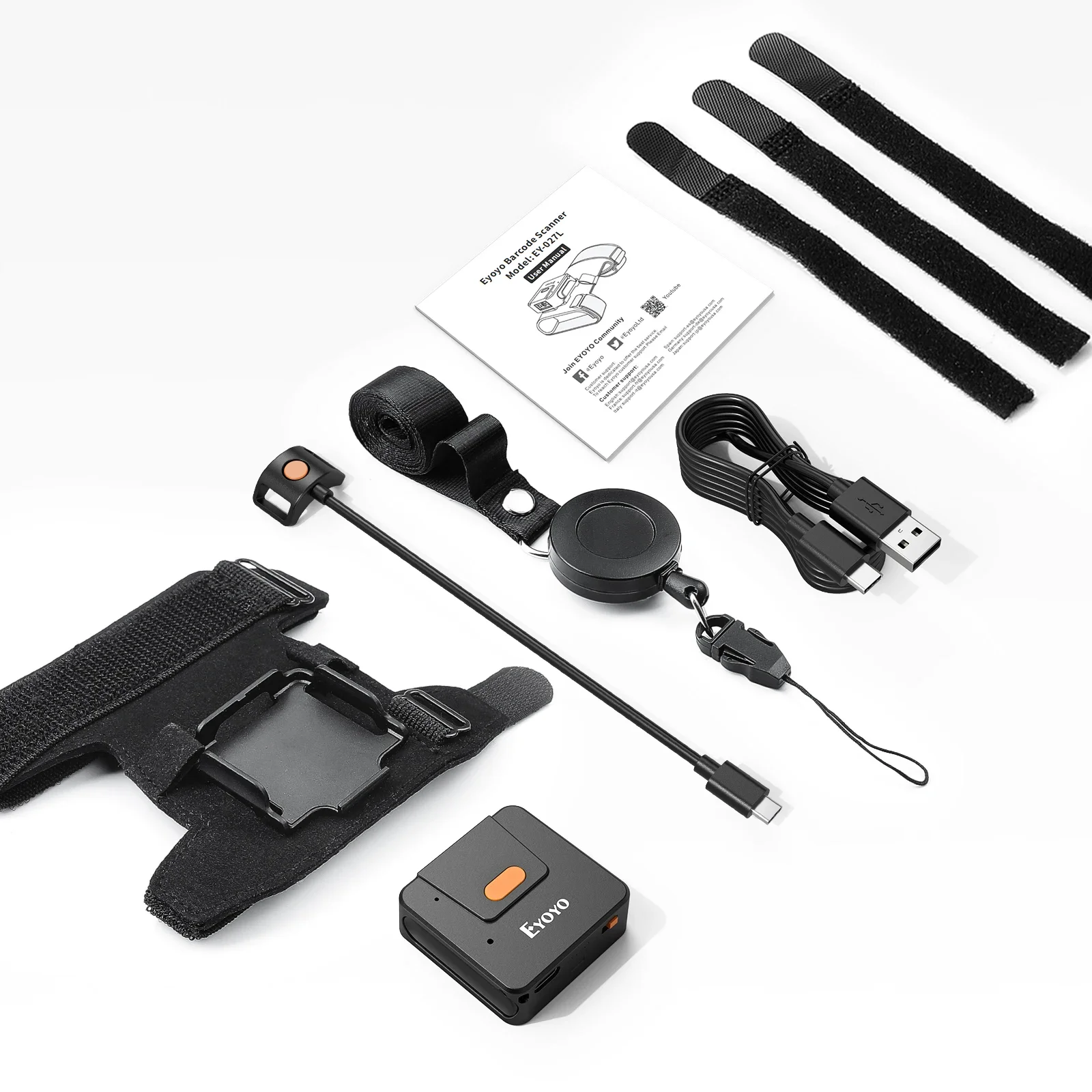 

Eyoyo 1D Bluetooth Wearable Barcode Scanner with Glove Wireless Laser Bar Code Reader Work With Tablet iPhone Android iOS PC