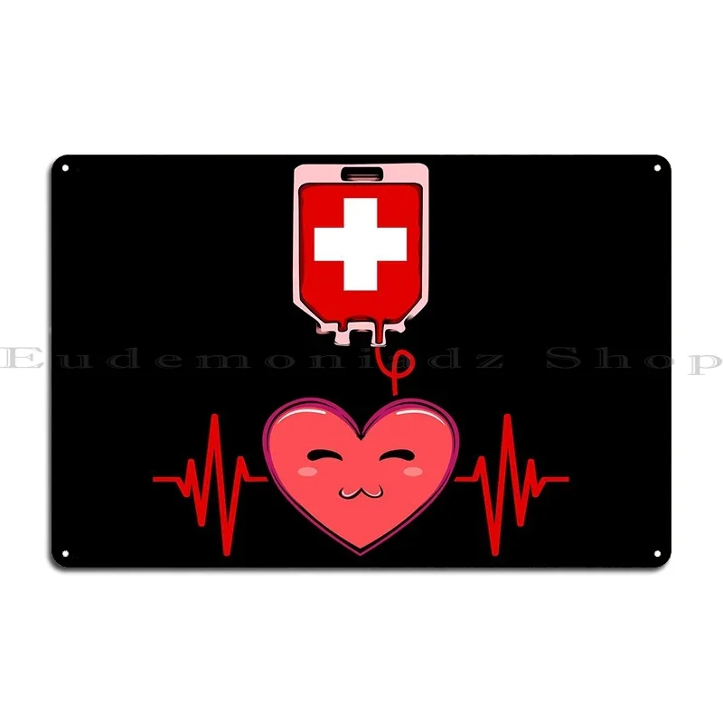 Heartbeat Donate Blood Don Metal Signs Garage Wall Decor Iron Cinema Painting Tin Sign Poster