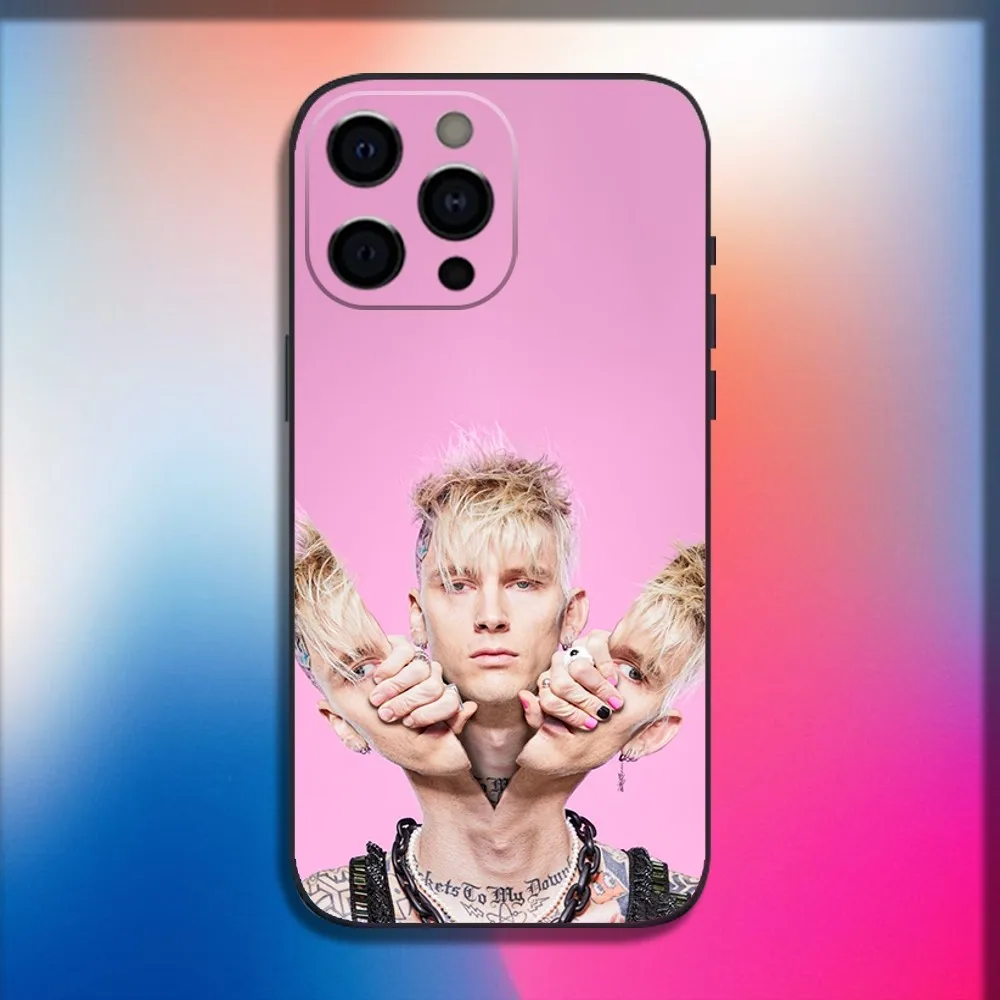 G-Gun Singer K-Kelly MGK Phone Case For iPhone 16,15,14,13,12,11,Pro,X,XS,Max,XR,Plus,Mini Soft Black Cover