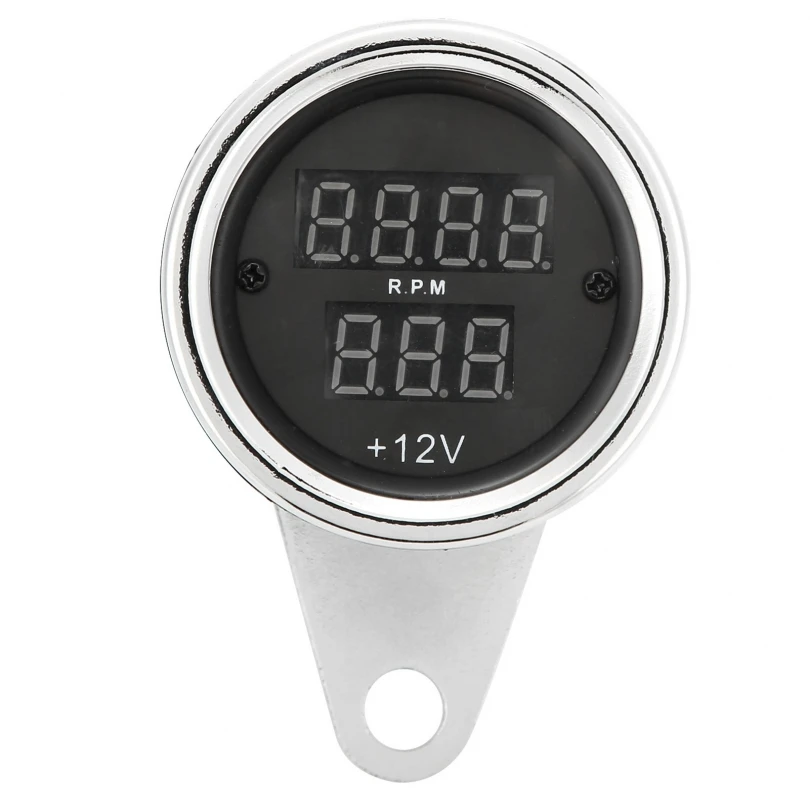 12V LED Metal Odometer Speedometer Digital Voltmeter Gauge Tachometer Motorcycle Instrument for Motorcycle Motorbike Scooter ATV