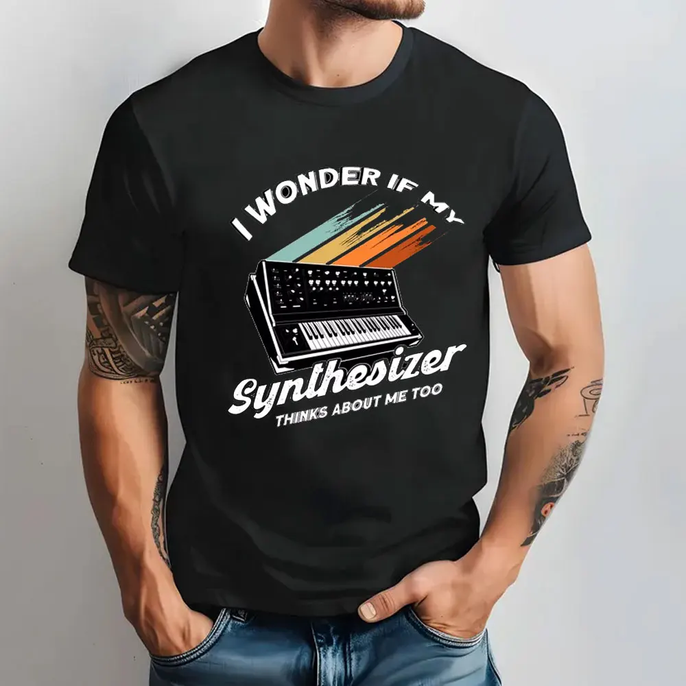 

Men Electronic Musician Synthesizer and Drum Machine Dj Hot Sale Clown T Shirt IWONDER IF MYSynthesizer THANKS ABOUT ME TOO Tee