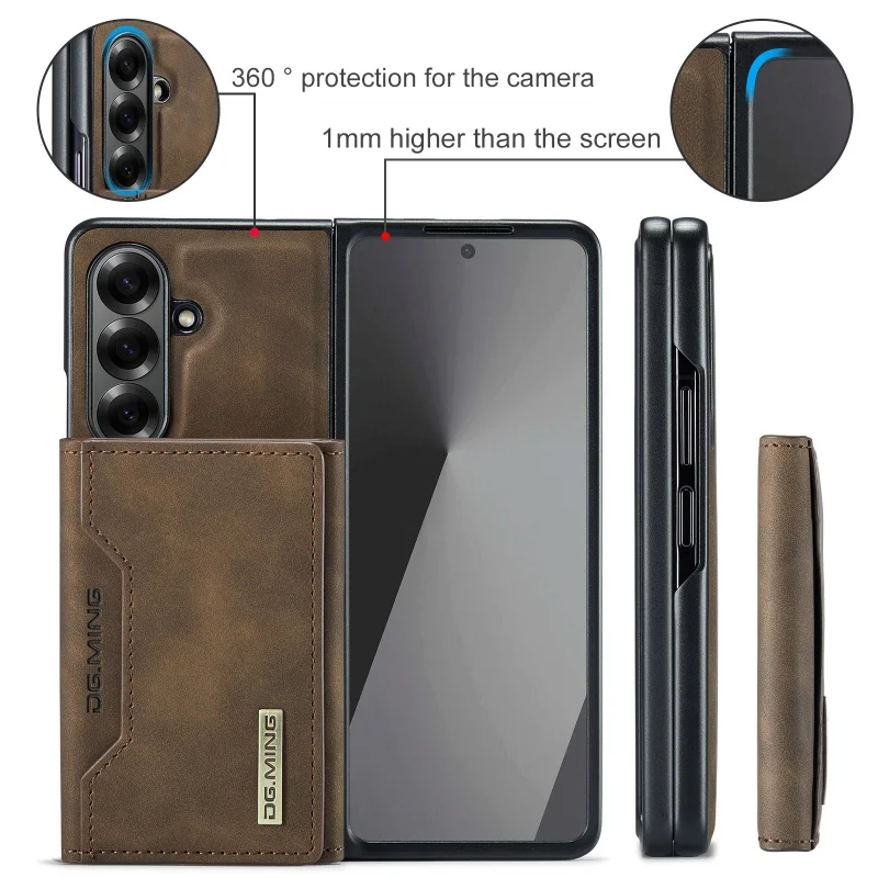 DG.MING Leather Wallet Phone Case for Samsung Galaxy Z Fold 8 Ultra 7 6 5 4 3 fold7 fold6 fold5 Cards Holder Funda Cover Hoseje