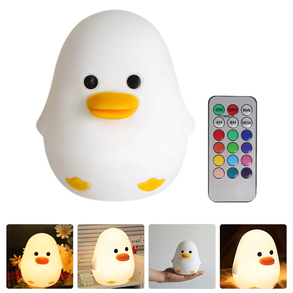 

Small Remote Silicone Duck Night Light Bedside Lamp for Kids Room Nursery Baby Night Light Lamp Birthday Gifts for Girls