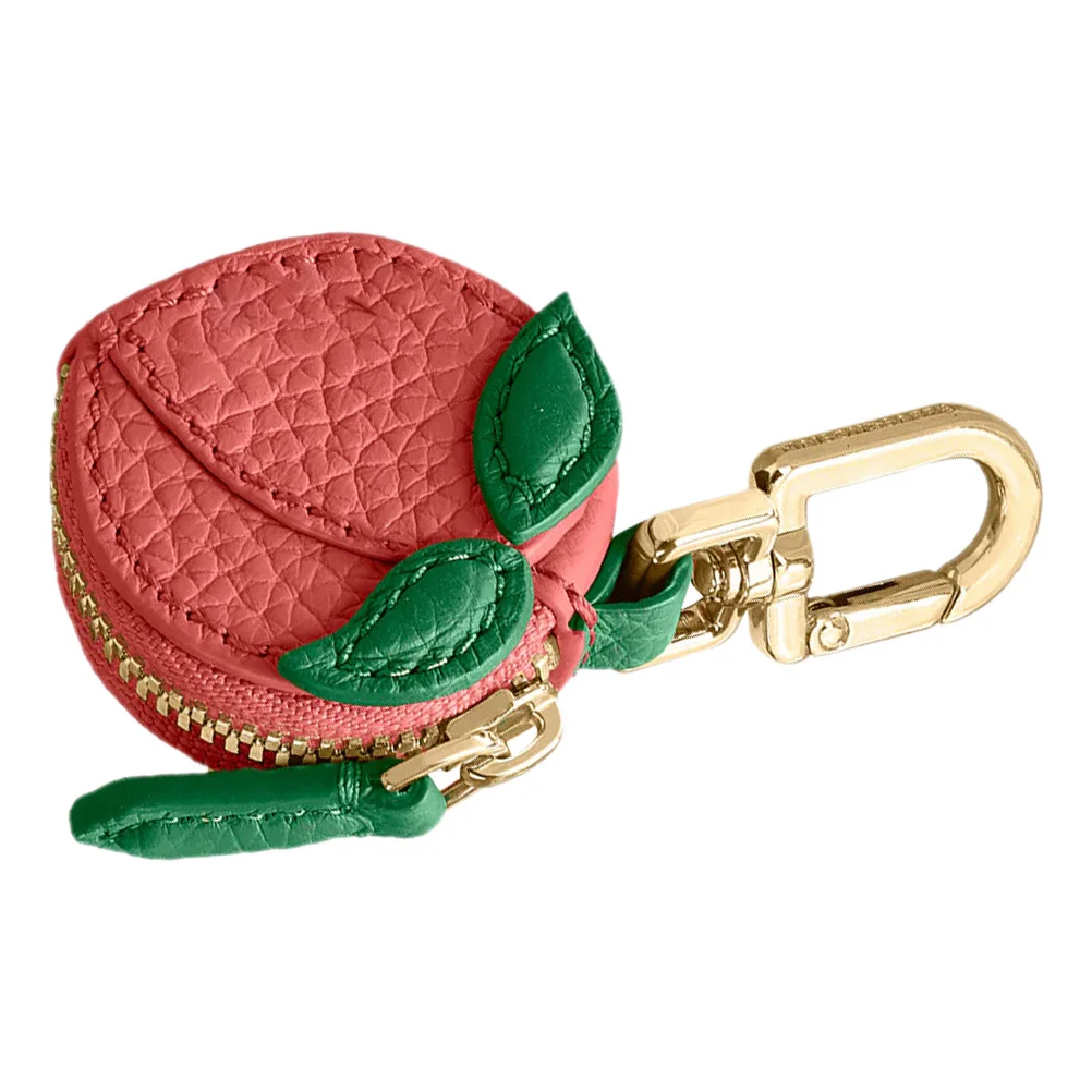 الخوخ على شكل عملة المفاتيح لطيف محفظة صغيرة للنساء الفاكهة سحر الحقيبة الفاكهة سحر محفظة نسائية للعملات المعدنية حقيبة محمولة ملحق- #3