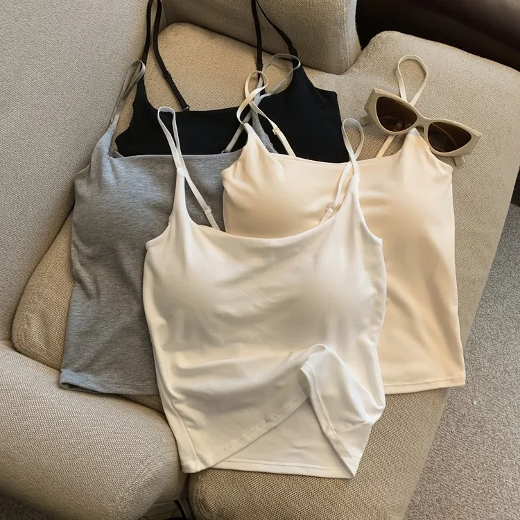 Sling Pure Cotton Beautiful Back Bra with Padded Outer Wear Bottoming Adjustable Shoulder Straps Tube Top