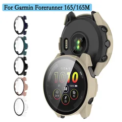 2-in-1 Watch Case+Tempered Glass For Garmin Forerunner 165 PC Hard Cover With Screen Protector Film For Forerunner 165 Music