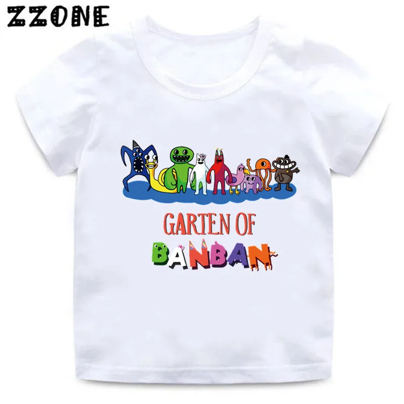 Hot Game Garten of Banban Print Cartoon Kids T-Shirts Cute Funny Girls Clothes Baby Boys T shirt Summer Children Tops,ooo5846