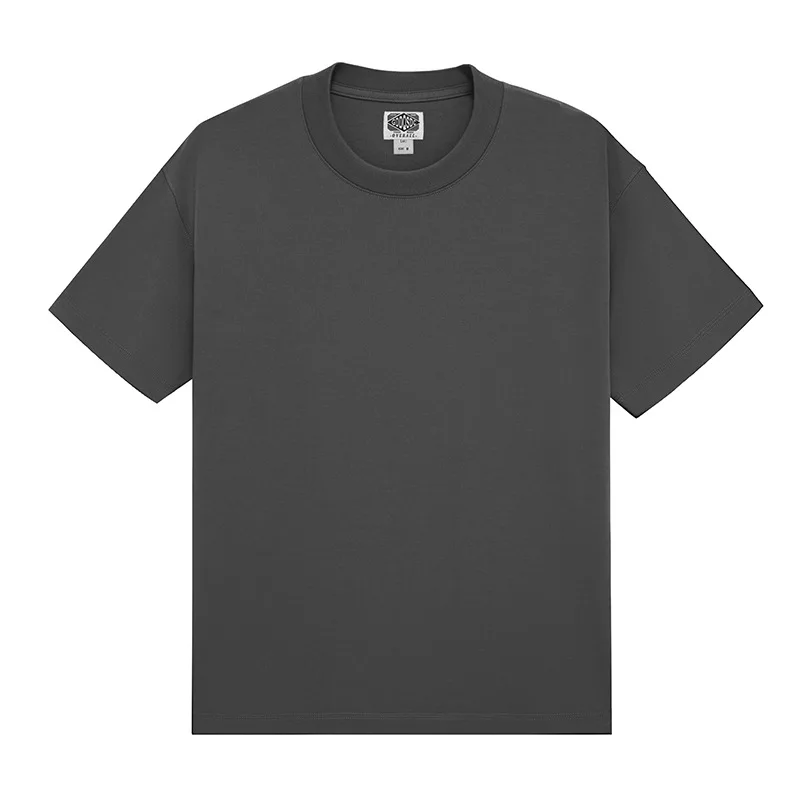 Long-staple Cotton Men's And Women's T-shirts Round Neck Versatile White Short-sleeved T-shirts Thick And Silky