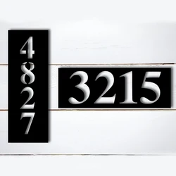 Personalized Custom Metal Aluminum Alloy Digital door plate Sign House Number Modern Up Outdoor Plaque for Home Wall Decor