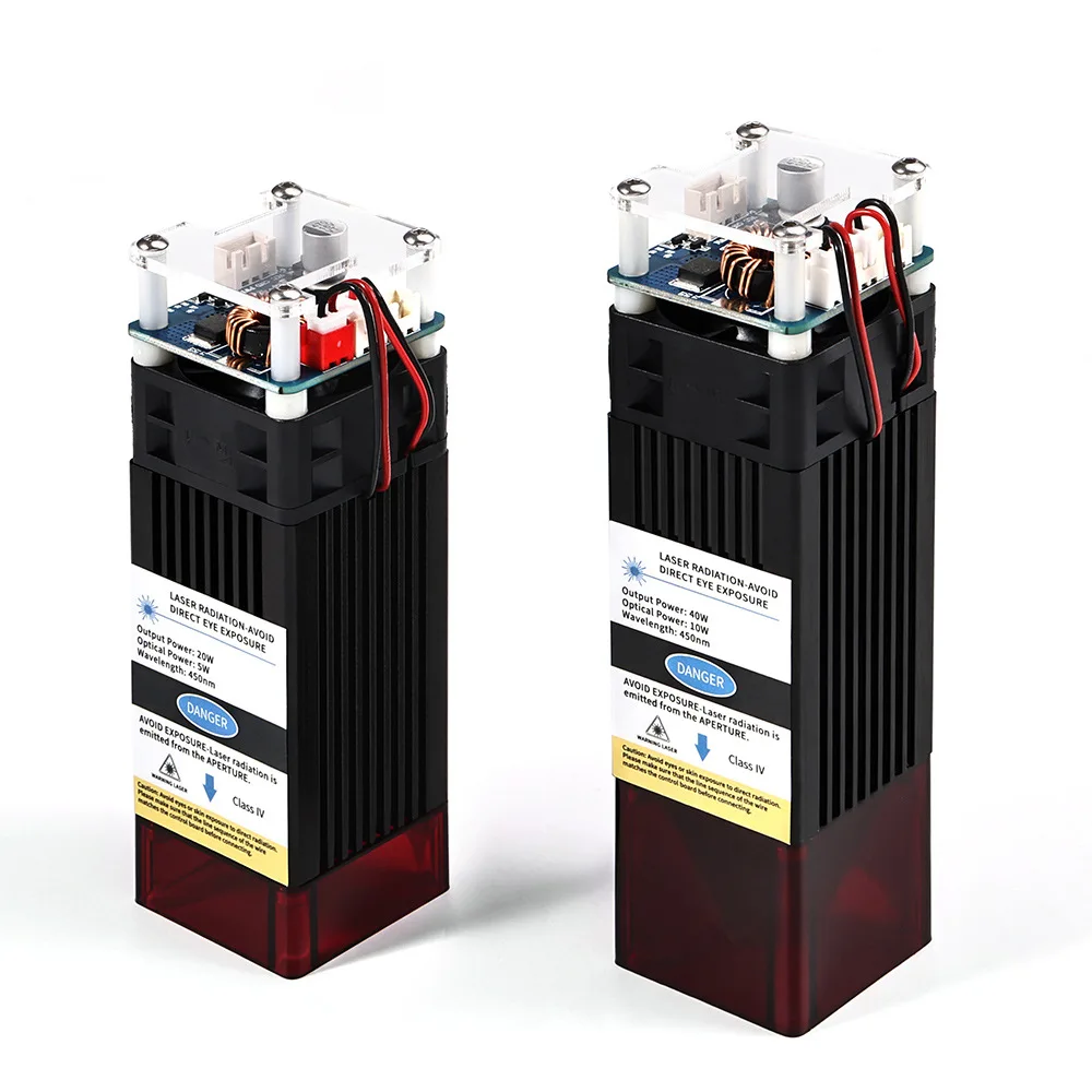 Fixed-focus high-power laser module 20W 40W 450nm CNC laser cutting DIY laser head compressed light spot