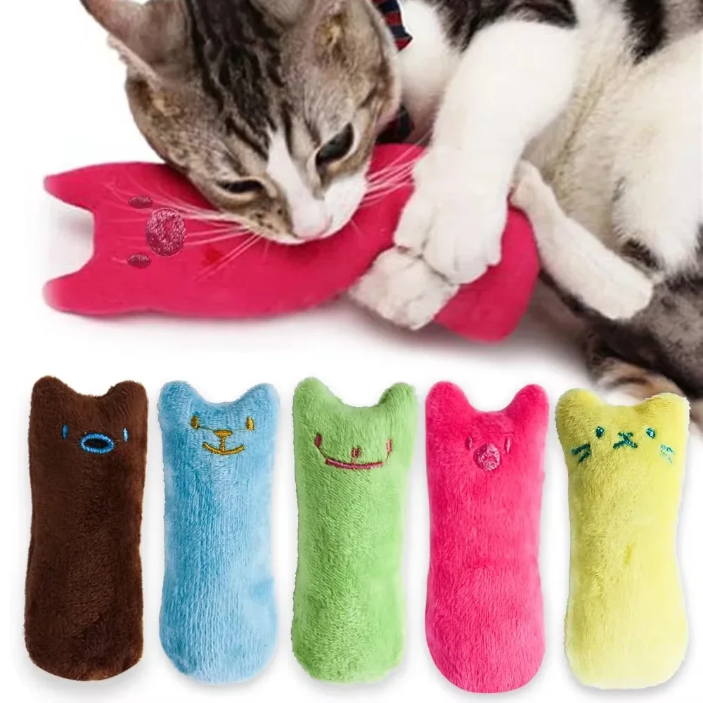 Zähneknirschen Katzenminze Spielzeug Lustiges interaktives Plüsch-Katzenspielzeug Haustier Kätzchen Kauen Stimmspielzeug Krallen Daumenbiss Katze Minze für Katzen