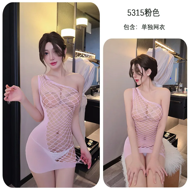 

Long Night Sexy Lingerie Covering the Hips Fishnet Hot and Tempting Hand-Torn Stockings Pure Desire Passionate Nightwear for Women 5315