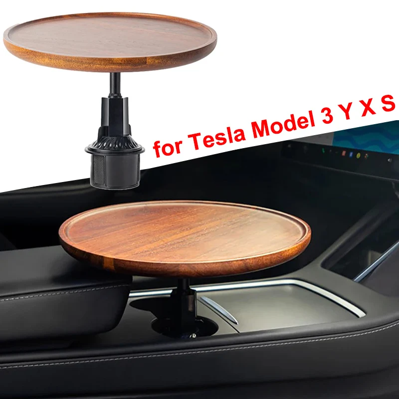 

Car Tray Table For Tesla Model 3/Y/S/X Center Console Solid Wood Desk Armrest Food Drink Tray Highland Juniper 2025 Accessories