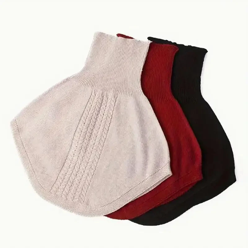 ผ้าพันคอไหมพรมถักสำหรับฤดูหนาว ผ้าคลุมคอแบบคอเต่าสำหรับผู้หญิง ผ้าพันคอแคชเมียร์เนื้อนุ่ม ผ้าพันคอแบบสั้น ผ้าพันคอปลอมแบบคอปก ผ้าพันคอแฟชั่นสำหรับสาวๆ