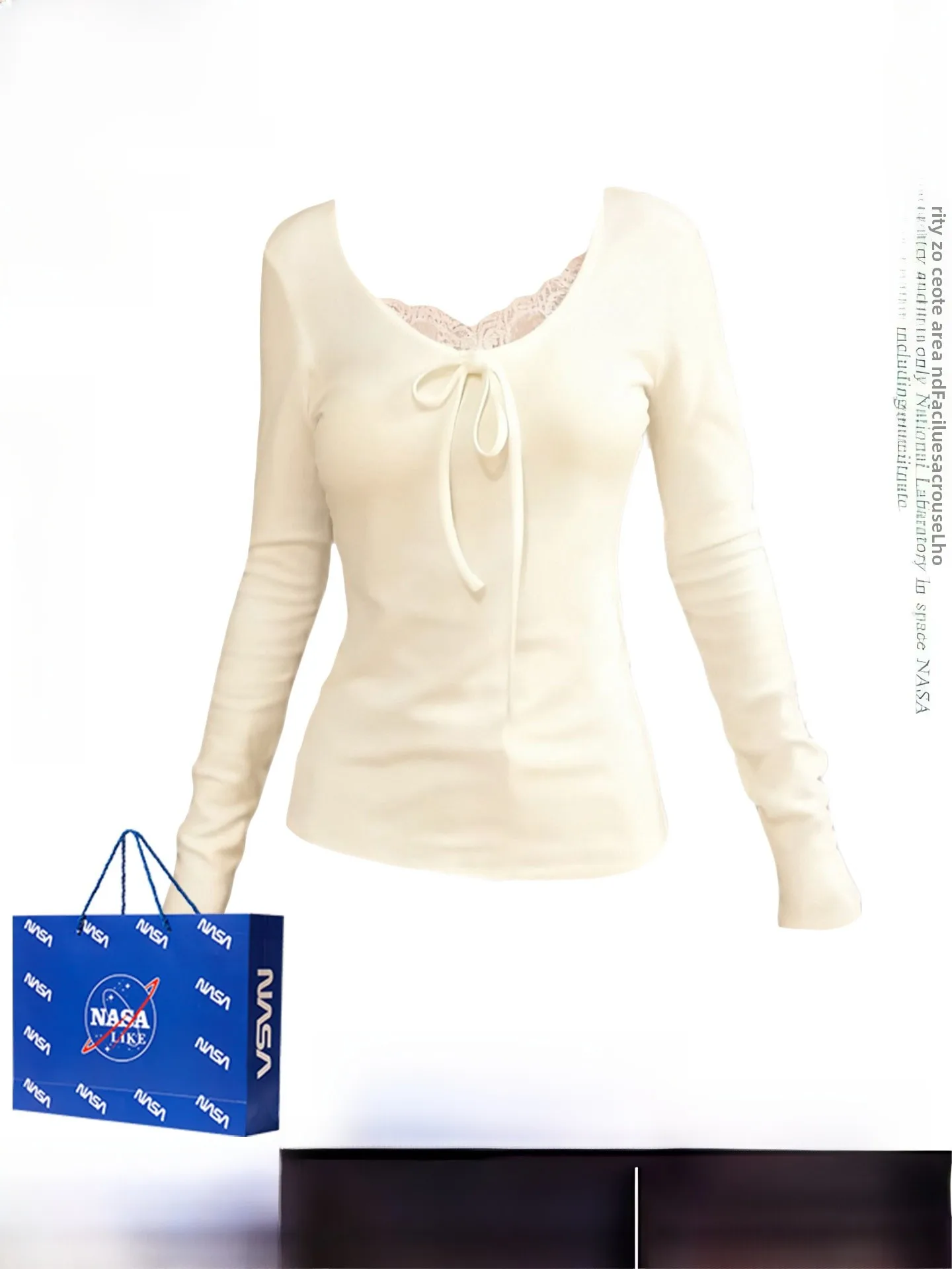 

Утепленная женская базовая кофта с V-образным вырезом, кружевными вставками и поясом, с длинными рукавами, для весны, осени и зимы, облегающая, для ношения под одеждой