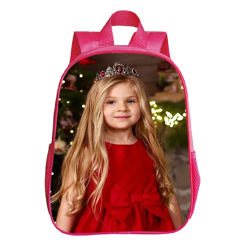 12 Inch Kids Diana Show Print Backpack for Preschool Girls Kids Kindergarten School Bag Toddler Pink Bookbag Back To School Gift