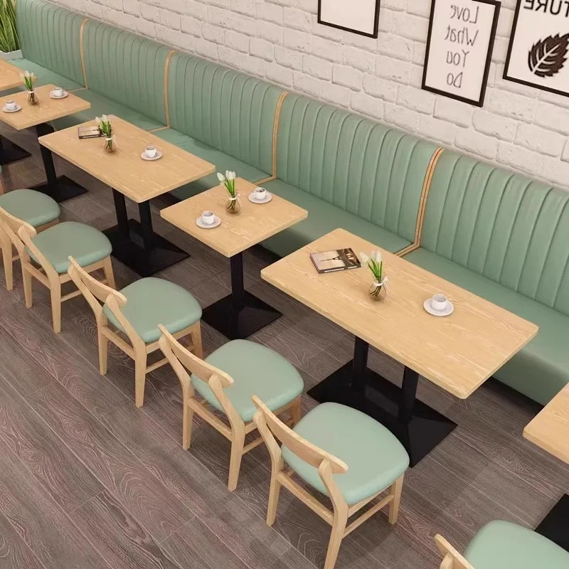 

Internet celebrity milk tea shop table and chair combination card seat sofa stool dessert coffee burger restaurant
