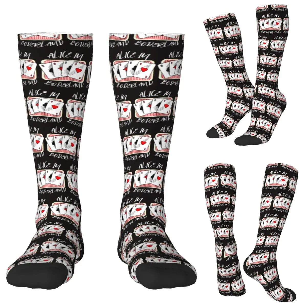 

Носки «Алиса в пограничье», чулки в стиле Харадзюку, всесезонные длинные носки, аксессуары для мужчин и женщин, рождественские подарки