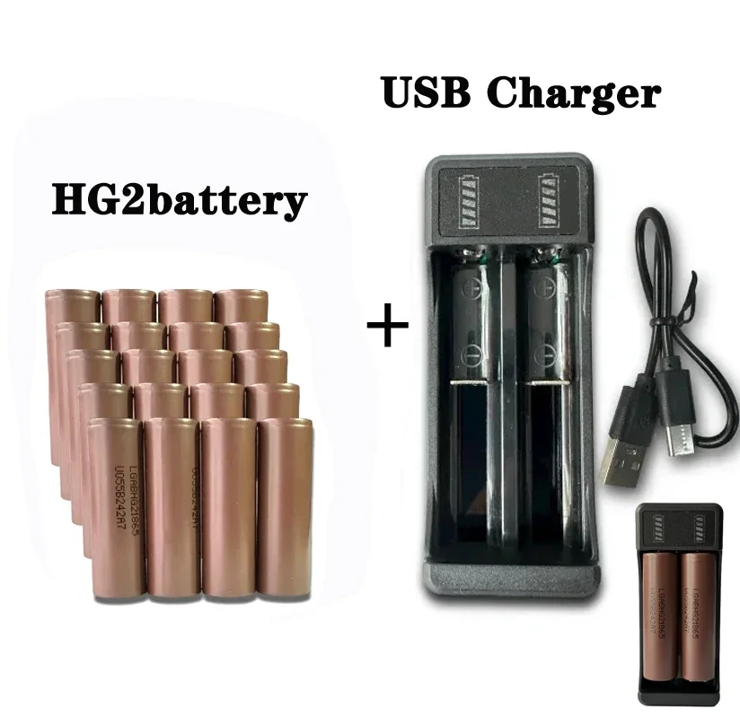 

18650 Battery HG2 3.7V 3000mAh Discharge 18650 Li-ion Battery 3.7v Rechargable Batterie for Flashlight Real capacity