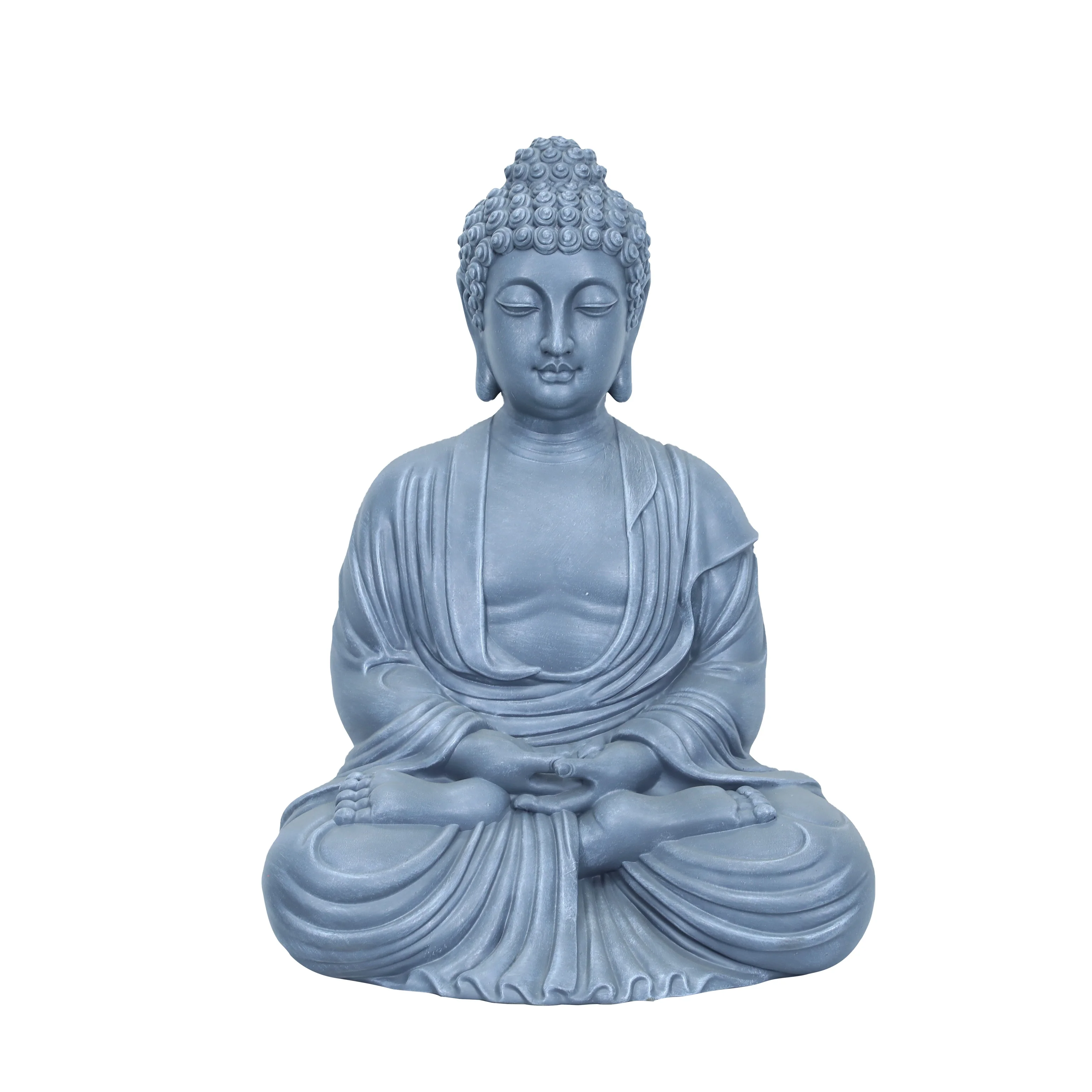 Religion Buddha Meditation Statue Water Fountain Interior Decoration Light Emitting Diode