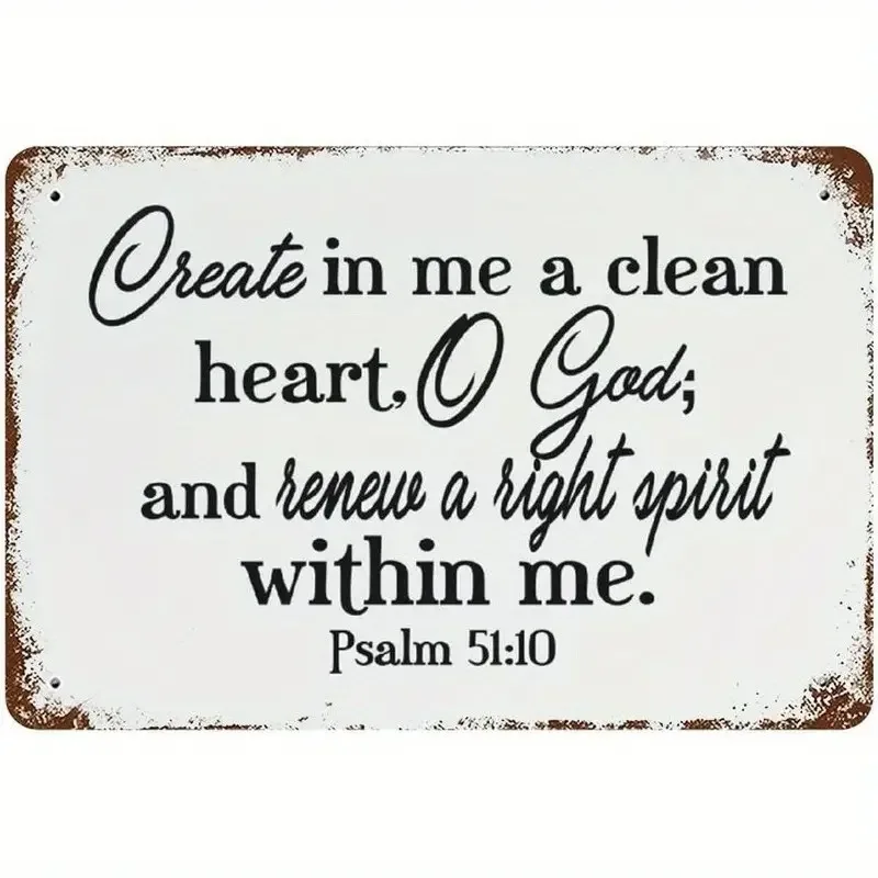 Decorative Aluminum Signs and Plaques Two-Dimensional Plane Metal Signs Vintage Metal Wall Decor with Poems and Prayers