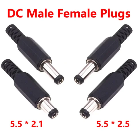 5/20/100PCS 5.5mmX2.5mm Male Jack DC Power Plug 5.5*2.1mm Solder Type Adapter Adaptor Connector DC Barrel Plugs