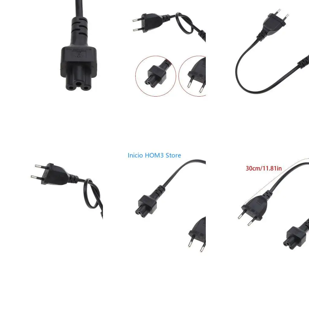 A5YD Power Adapter Cord EU 2 Pin Male To IEC 320 C5 Micky For Notebook Power Supply 3