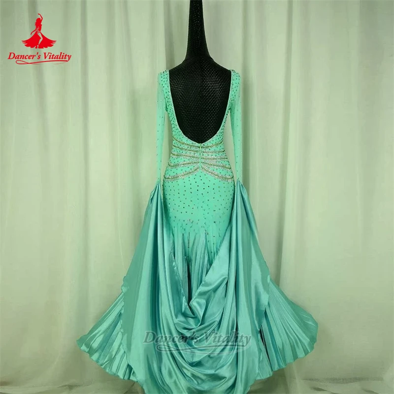 Vestidos de examen de grado de manga larga para baile de salón para adultos y niños, traje profesional personalizado de vals Foxtrot, vitalidad de bailarina