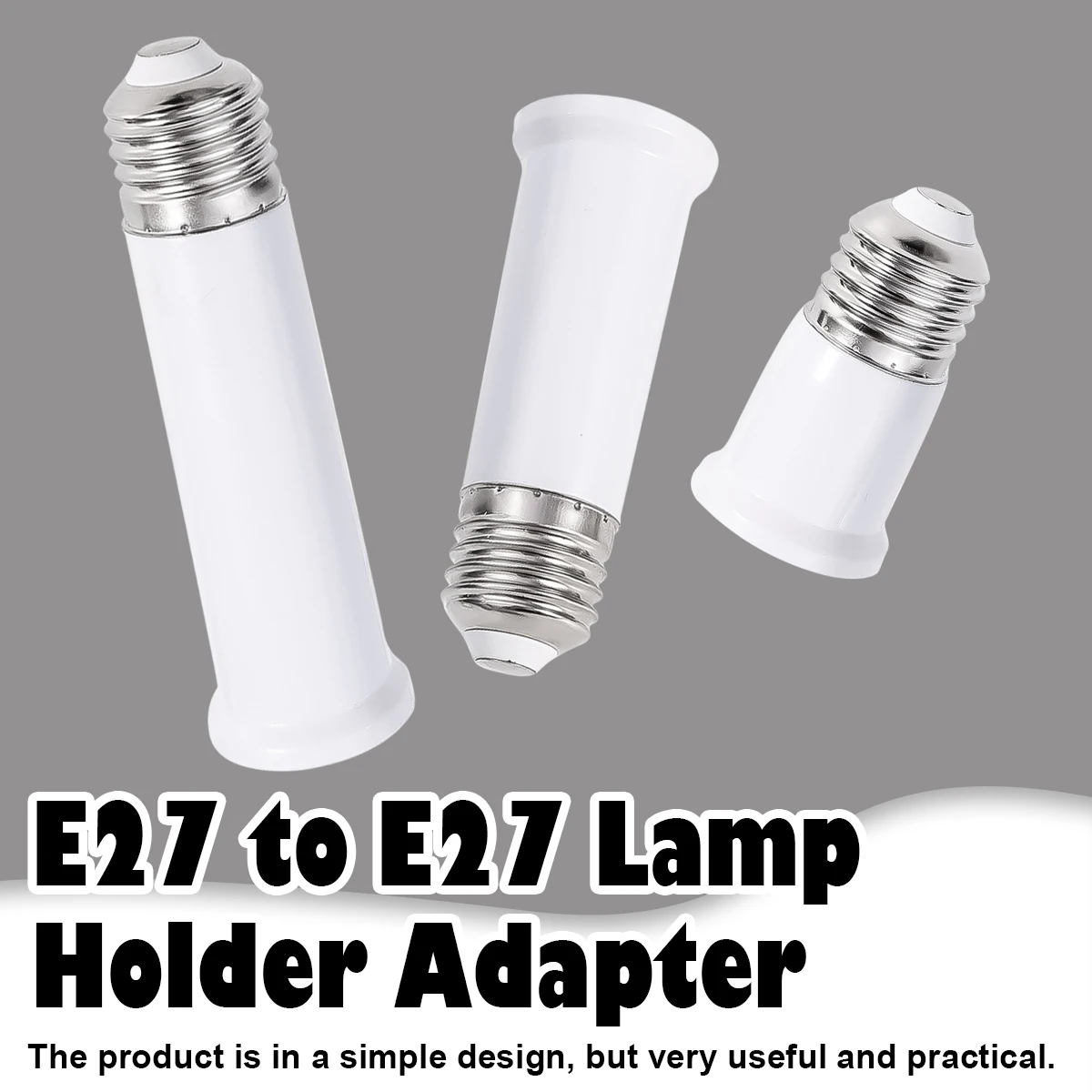

Переходник для лампы E27 на E27, удлинитель цоколя для светодиодных ламп, белый корпус, адаптер-конвертер, 220В, 65-120 мм, держатель-адаптер для цоколя