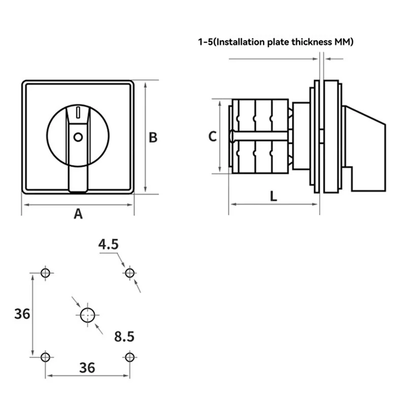 

AB66-поворотный кулачковый переключатель с фиксацией LW26-25, переключение, 3 положения, 8 клемм, 20 А, 550 В