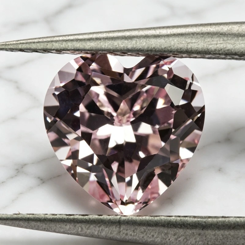 Laborgezüchteter Saphir in Herzform, Sakura-Rosa, Edelstein für DIY-Ringe, Halsketten, Ohrringe, Hauptmaterialien wählbar, Zertifikat erhältlich – Detail 5