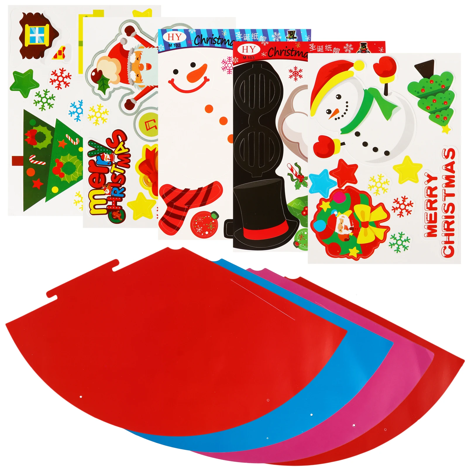 

5 Pcs DIY Paper Hats Kits Christmas Hat Materials Creative Fadeless Decorations for Kids Family Fun Holiday Gifts