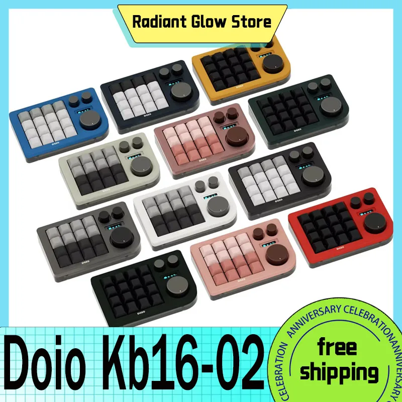 

Doio Kb16-02 Mini Game Keyboards 2mode 16keys Aluminium Alloy Gaming Keyboard Hot Swap Gasket Custom mini gaming keyboards Gifts