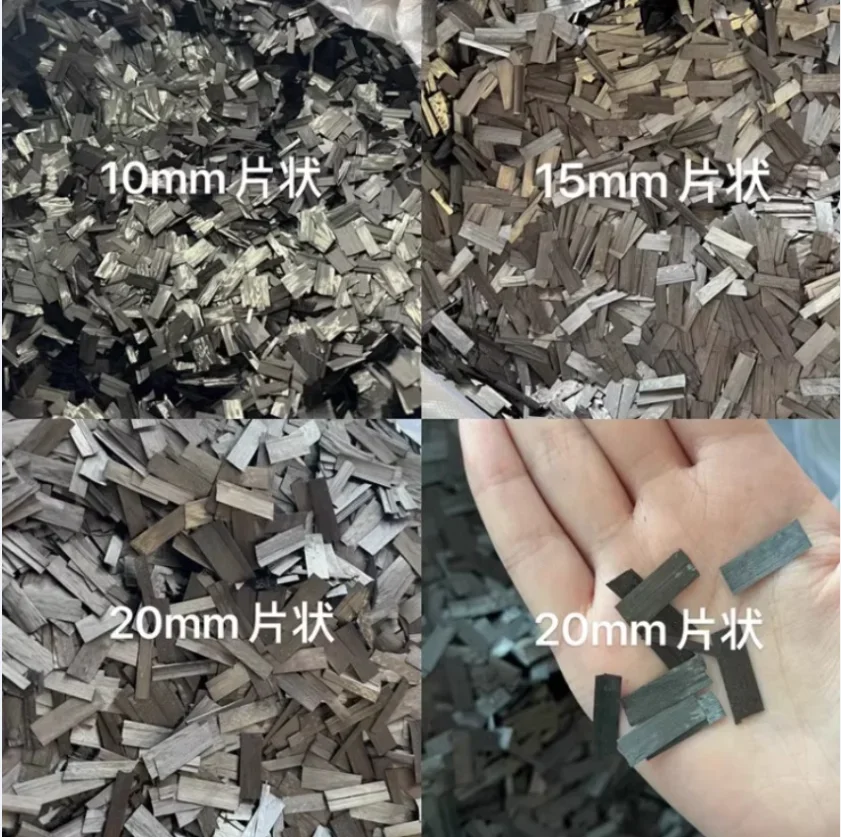 Flake Shape 10mm 15mm 20mm Chopped Carbon Fiber Short Cut Forging Pattern Car Repair Parts Material 500g