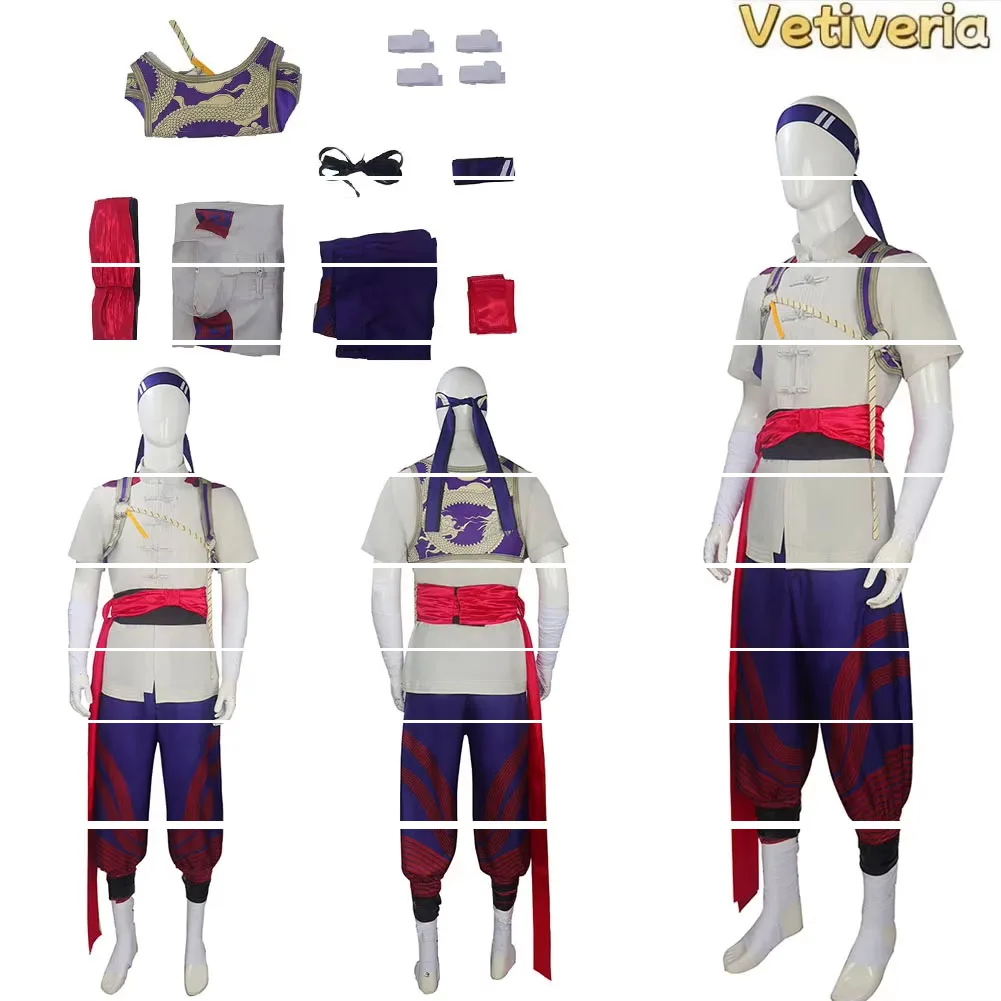 Game Fire God Liu Kang Cosplay Costume Mortal Kombat Top Pants Headband Blet Set Carnival Halloween Roleplay Disfraz Party Suit