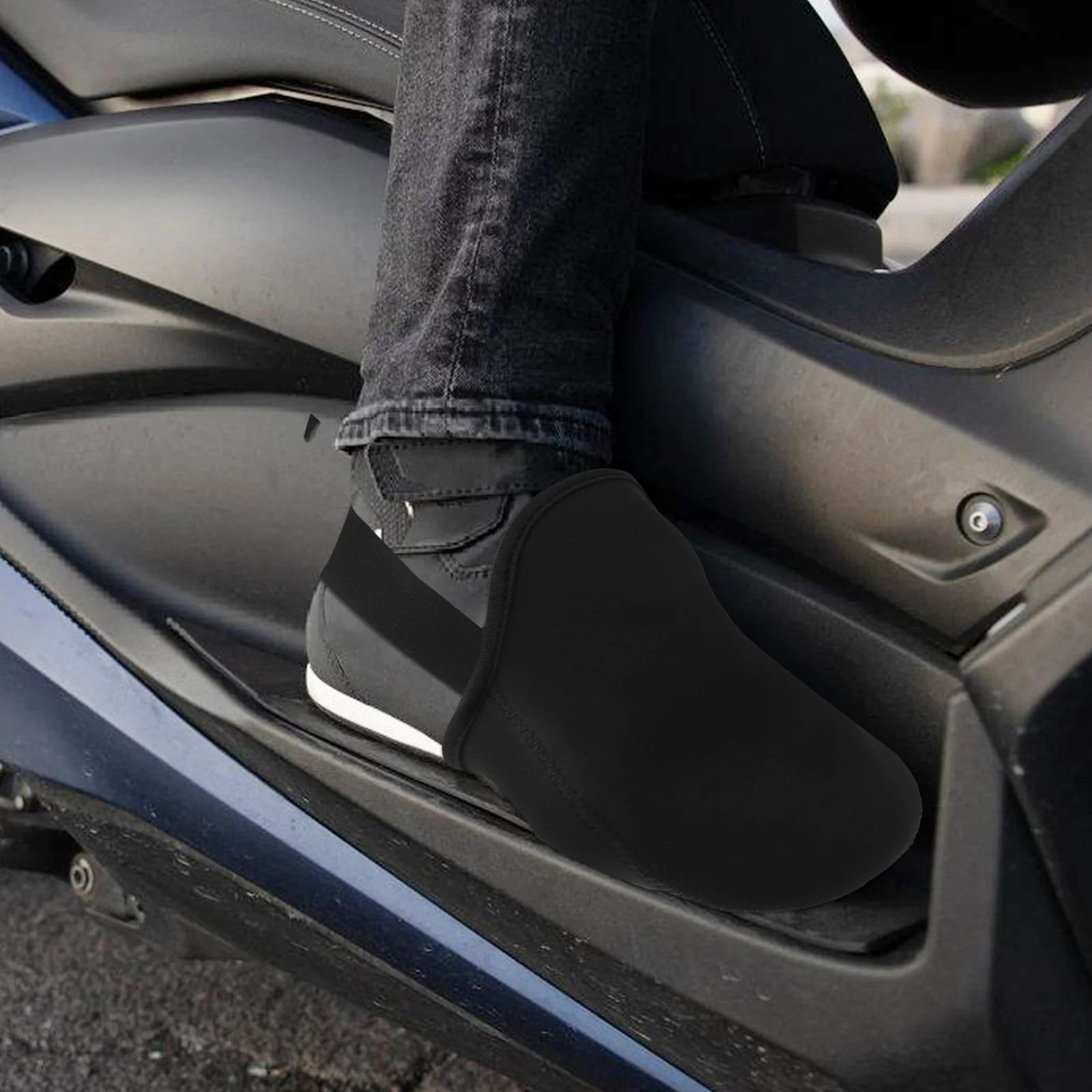 

2pcs Cycling Overshoes Warm Windproof Toe Covers Non-Slip Bike Shoe Protector Mountain Road Cycling Half Shoe Elastic Fabric