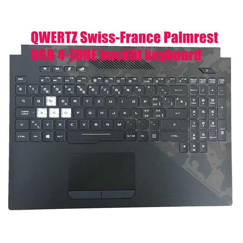 

SSS+ QWERTZ Swiss-France Palmrest backlit keyboard for Asus GL504GS GL504GW G515GW