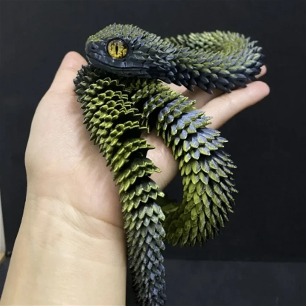ثلاثية الأبعاد مطبوعة ثعبان للتدوير مفصلية ثعبان مشترك التنقل الحيوان محاكاة نموذج مكتب سطح المكتب زخرفة ديكور المنزل الاطفال هدية #3