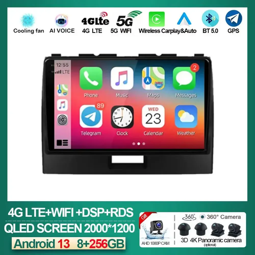 

9" QLED IPS Screen Android 13 For SUZUKI WAGON R 2010 - 2018 System Car Video Player Multimed Wireless Carplayia GPS Navigation