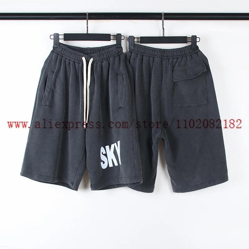 High Street Kanye Sports Shorts Men Women  Towel Cloth Summer Fashion Shorts Water Washed Retro Worn Drawstring Couple Shorts