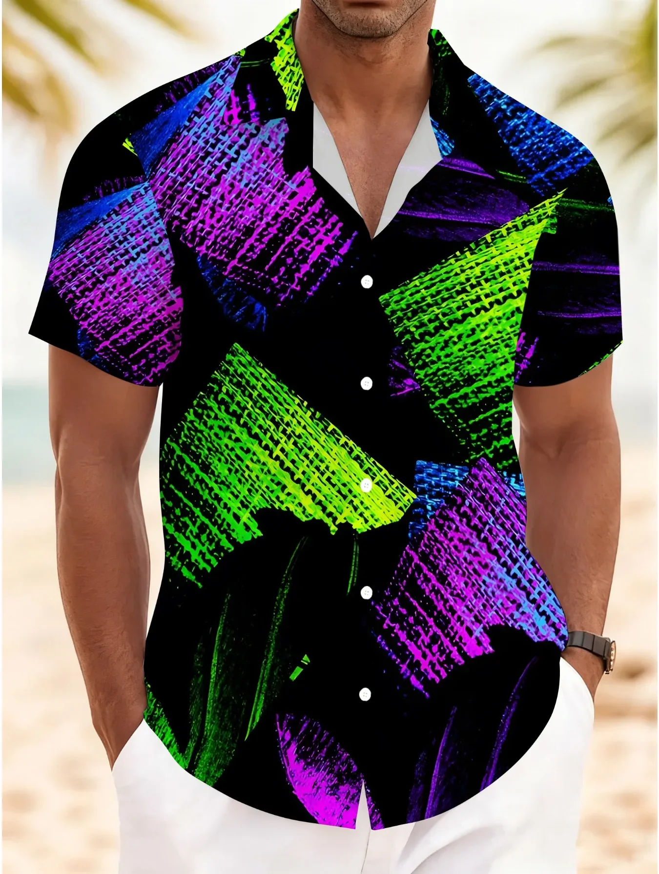 

Men's High Street Party Wear Hawaiian Shirt Summer Man Short Sleeve Graphic Print Casual Fashion Beach Outfits