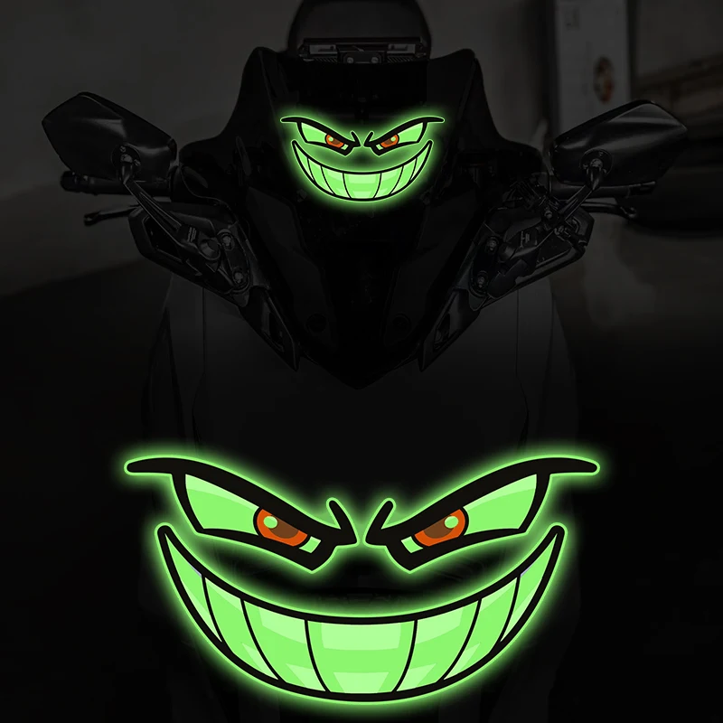 1 قطعة عيون الشيطان يتوهج في الظلام سكوتر ملصق خزان وقود دراجة نارية الجبهة هدية ملصق حائط من الفينيل لياماها كاواسكي سوزوكي Ktm Bmw #4