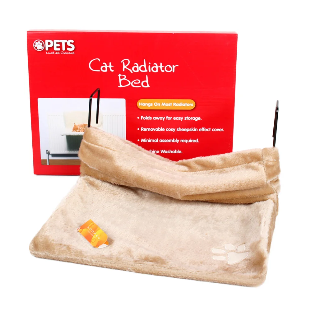 Pet Cat Animal Hammock Luxury Radiator Bed Hanging Winter Warm Fleece Basket Hammocks Metal Iron Frame Sleeping Bed for Cats